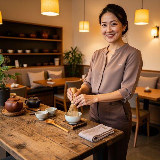 Zöld tea levél, kukicha ágvég tea szimbólumaként